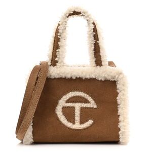 TELFAR
X UGG Suede shearling Small Shopping Bag Chestnut good condition
